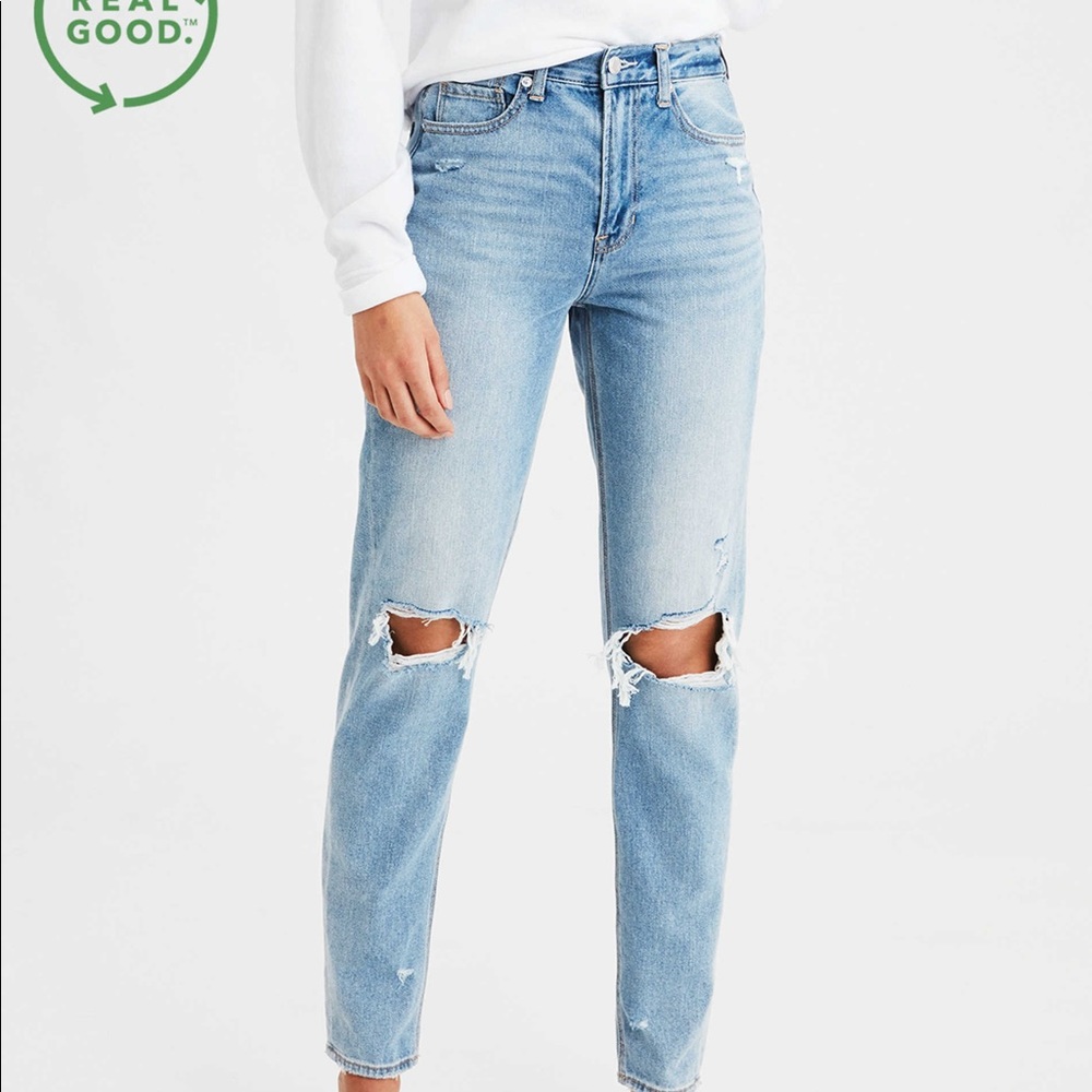 american eagle high waist mom jeans